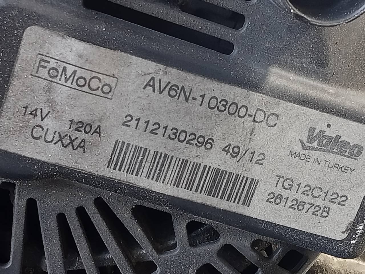 KIA Fiesta 5 generation (2001-2010) Ģenerators AV6N10300DC, TG12C122, P3-B5-2-1 21700239