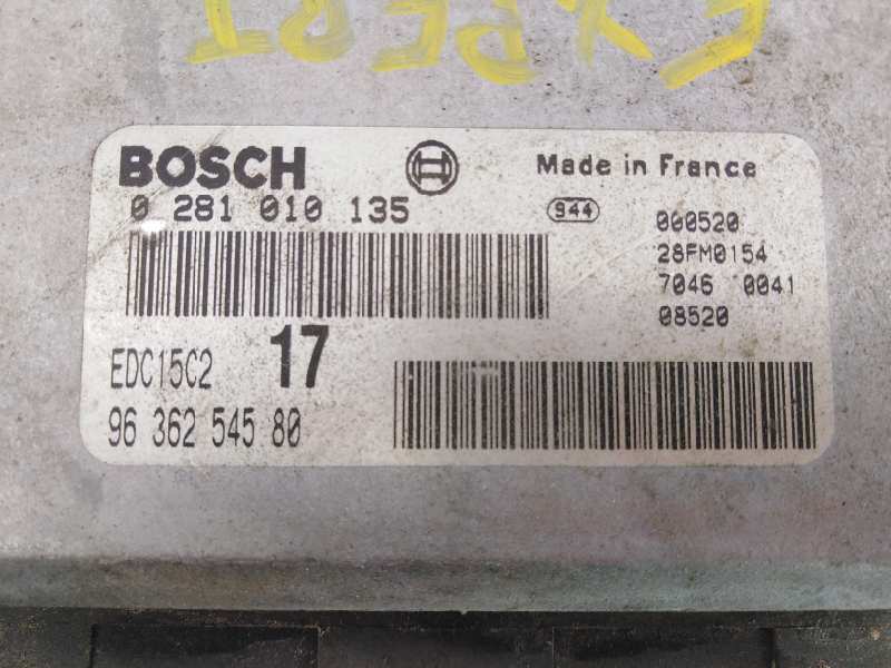 Centralita motor uce RHX 0281010135 de Peugeot Expert kombi 1995-2004 94 CV - pieza usada