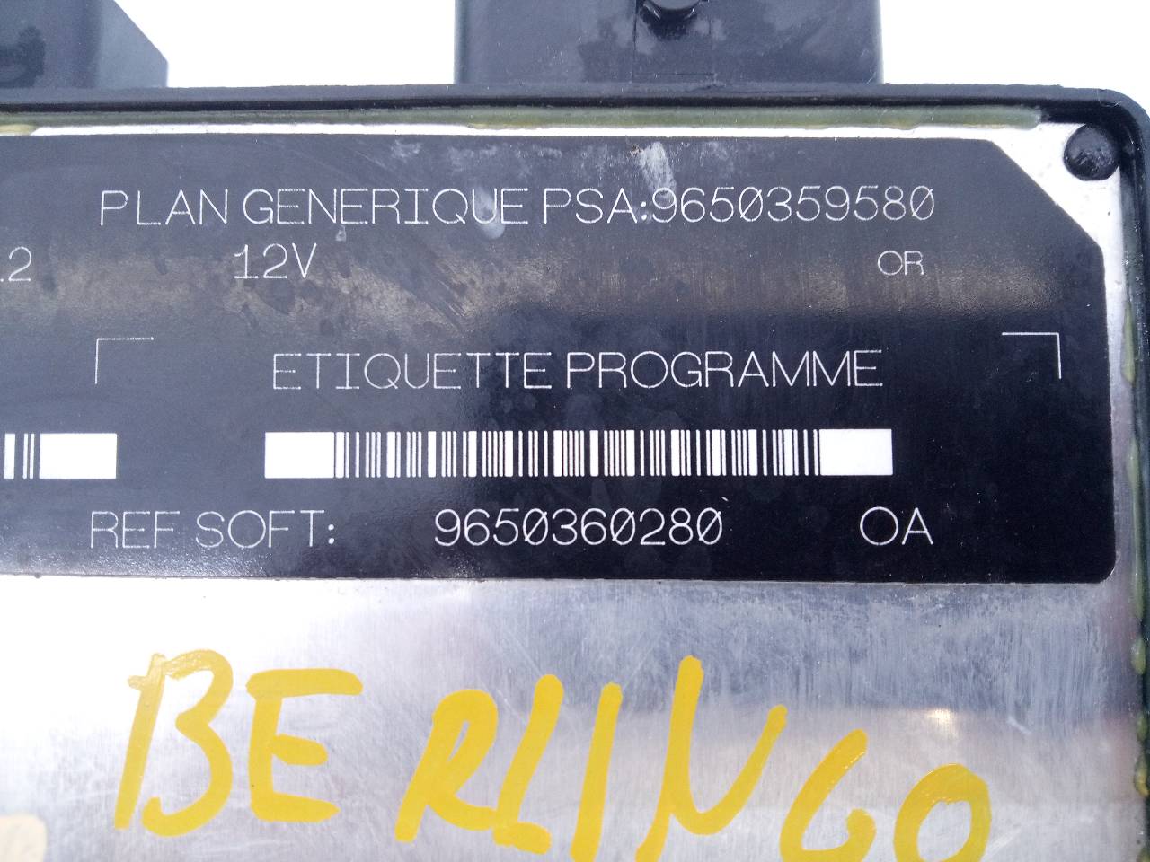 CITROËN Berlingo 1 generation (1996-2012) Блок керування двигуном ECU 9650360280,9650360280,E3-B2-26-1 26486435