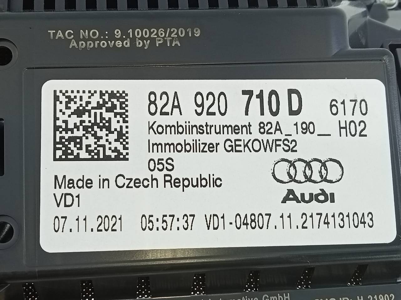 AUDI A1 GB (2018-2024) Spidometras (Prietaisų skydelis) 82A920710D, A3C0780790101, E2-A1-12-1 24452330
