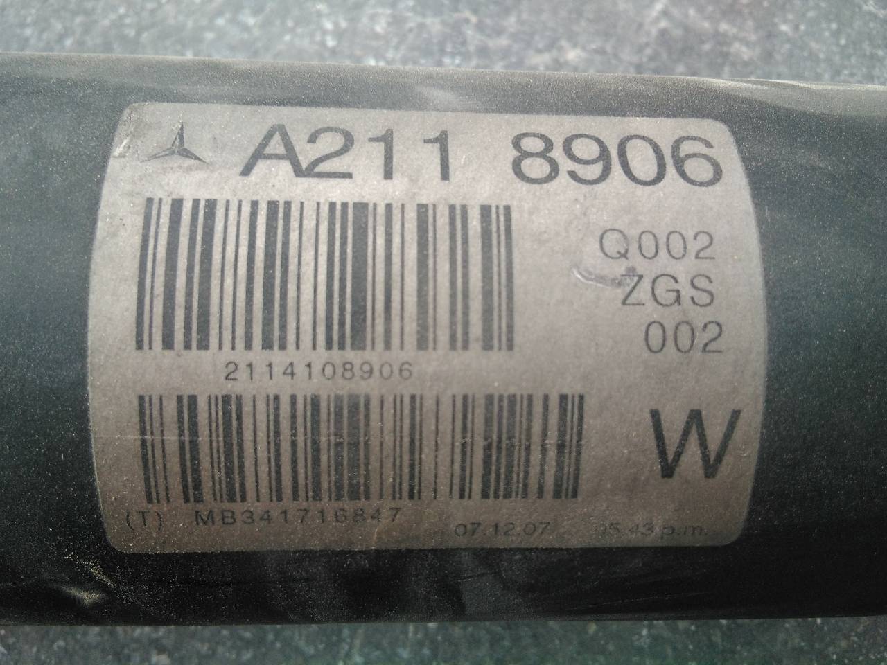 MERCEDES-BENZ CLS-Class C219 (2004-2010) Gearbox Short Propshaft A2118906, P1-A1-36 18558834