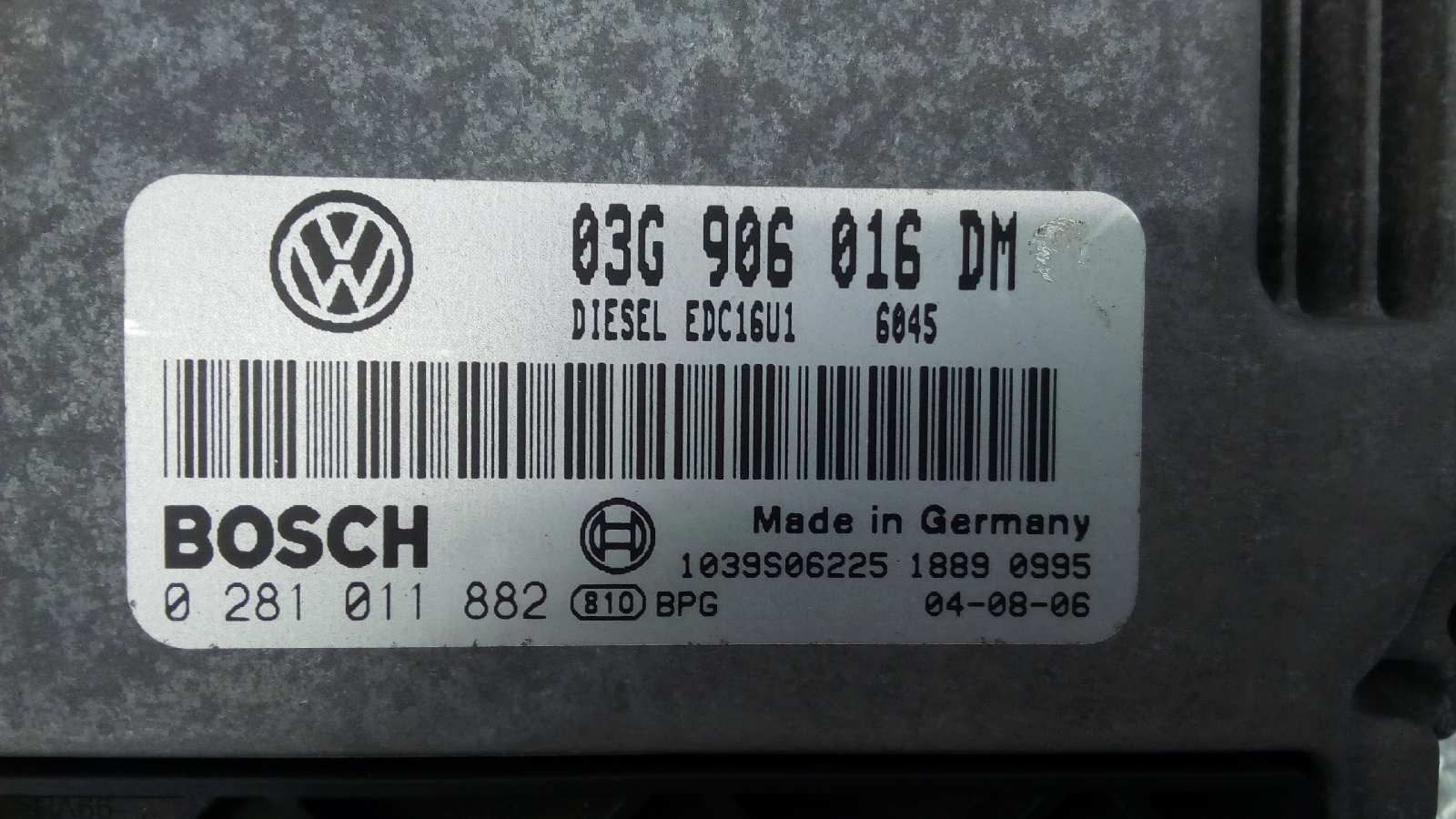 VOLKSWAGEN Caddy 3 generation (2004-2015) Engine Control Unit ECU 03G906016DM,0281011882,E2-A1-10-4 18506408