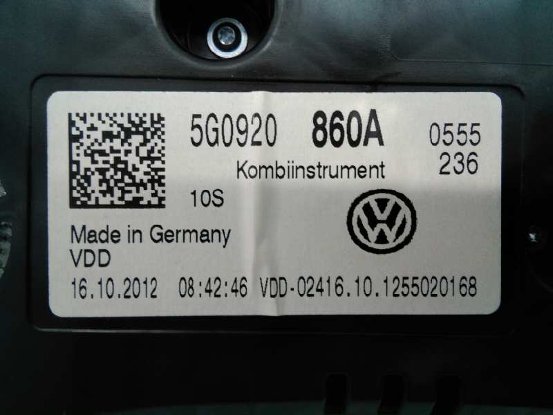 VOLKSWAGEN Golf 7 generation (2012-2024) Speedometer 5G0920860A, A2C53427456, E2-A1-12-1 18501227