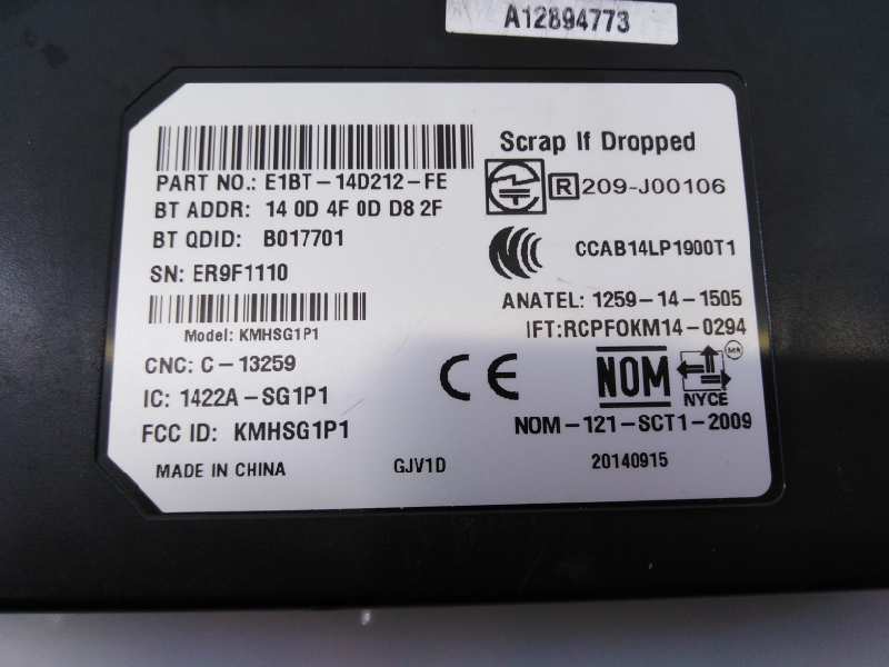 FORD Focus 3 generation (2011-2020) Other Control Units E1BT14D212FE,209J00106,E3-B3-39-2 18683463