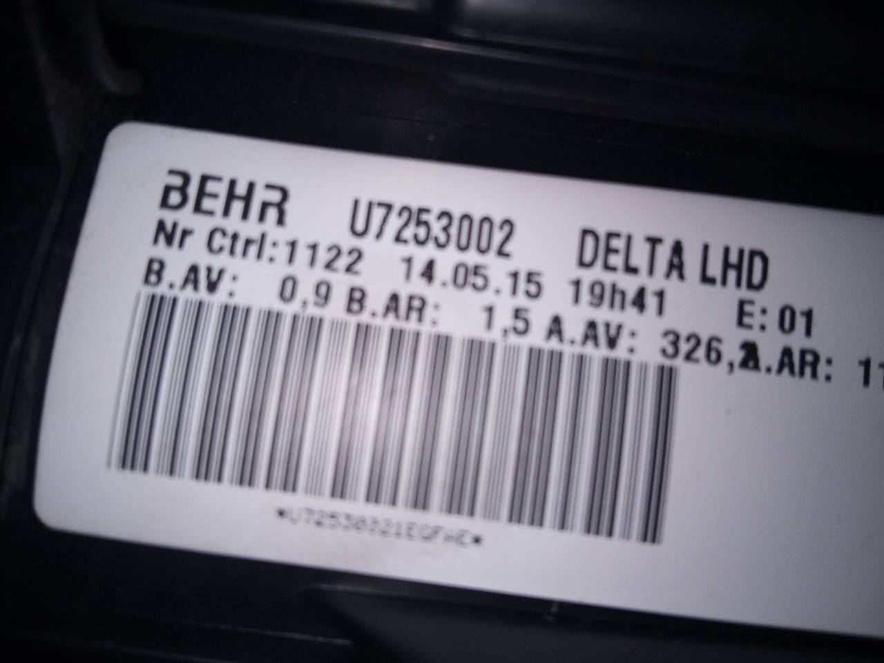 OPEL Astra J (2009-2020) Нагревательный вентиляторный моторчик салона U7253002 24103185