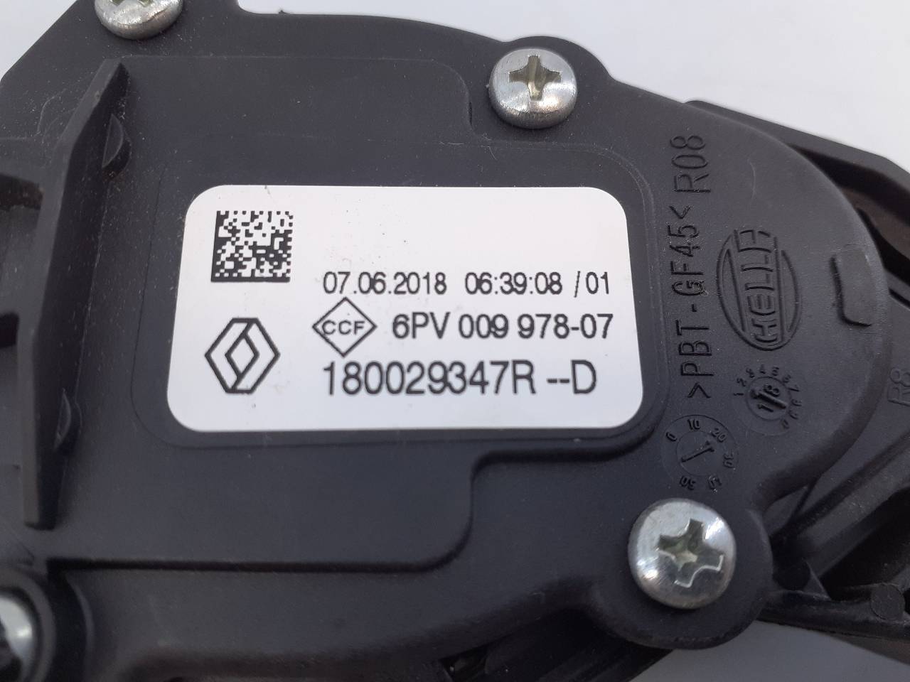RENAULT Captur 1 generation (2013-2019) Akseleratoriaus (gazo) pedalas 6PV00997807, 180029347R, E2-A1-18-3 18737099