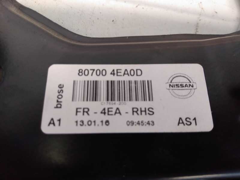 NISSAN Qashqai 2 generation (2013-2023) Front Right Door Window Regulator 807004EA0D,E2-A4-4-2 18605143