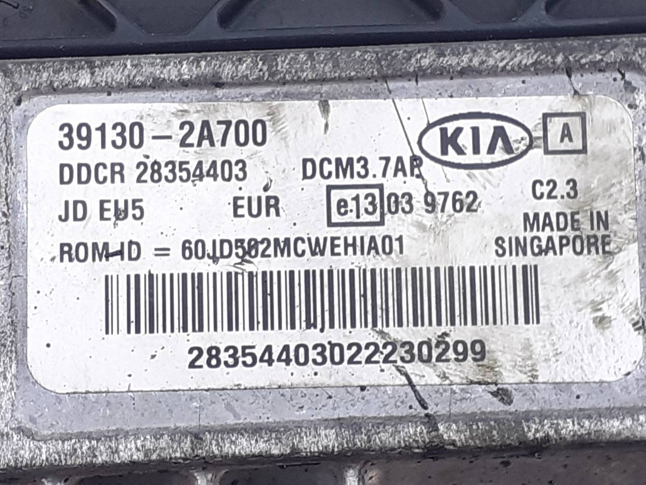 KIA Cee'd 2 generation (2012-2018) Engine Control Unit ECU 391302A700, E3-A3-34-4 18765158