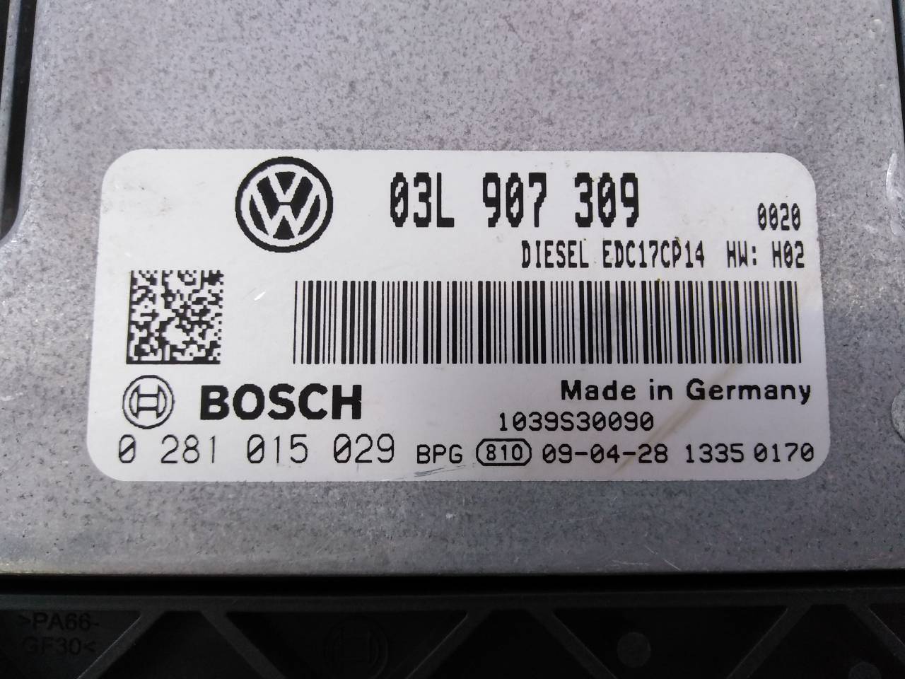 VOLKSWAGEN Passat B6 (2005-2010) Variklio kompiuteris 03L907309, 0281015029, E2-A1-33-2 18683868