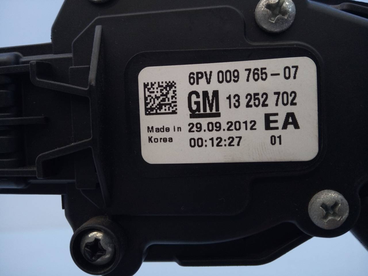 CHEVROLET Cruze 1 generation (2009-2015) Педаль газа 13252702, 6PV00976507, E3-A5-3-4 18720304