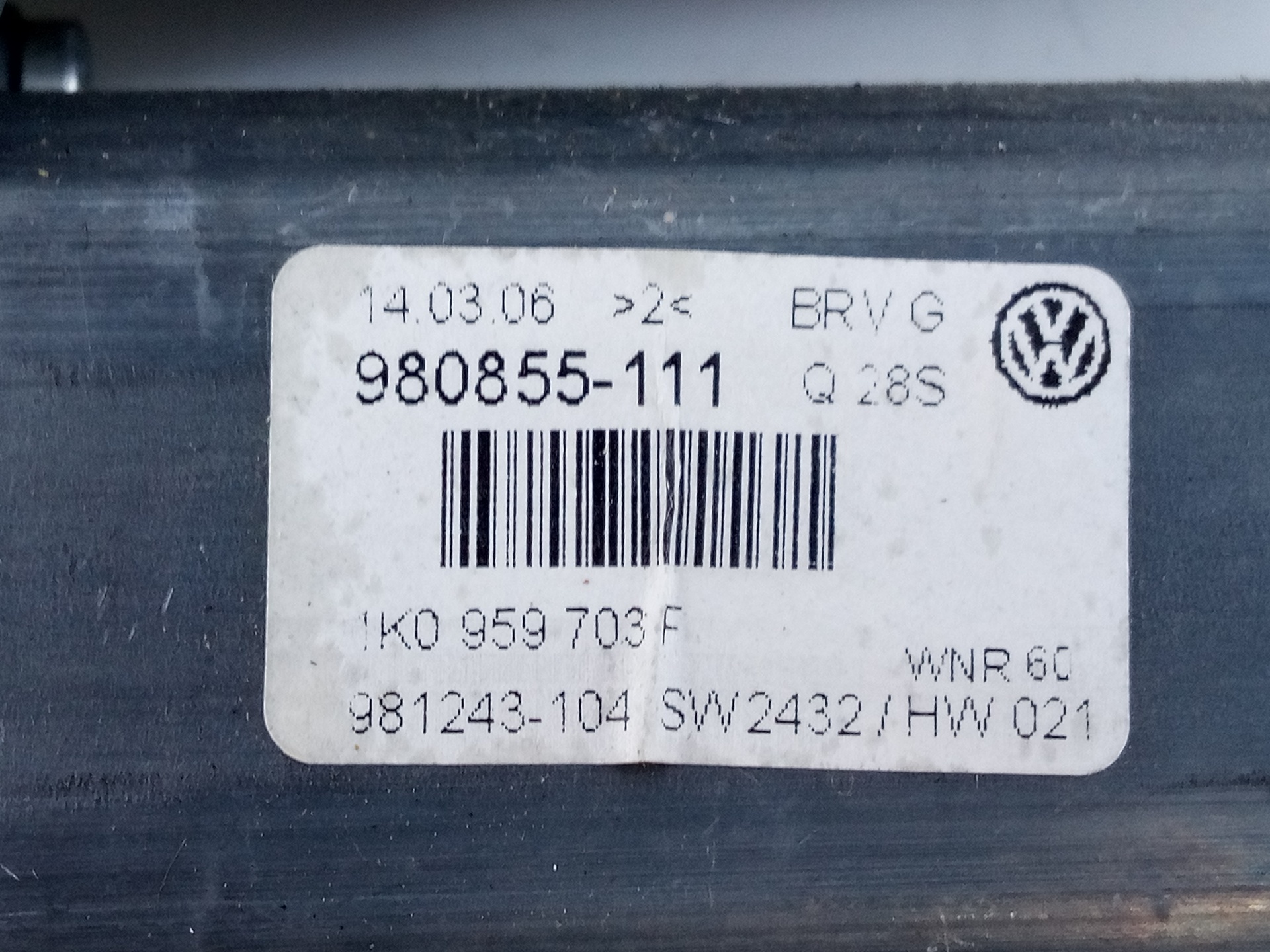 CHEVROLET Passat B6 (2005-2010) Bal hátsó ajtó ablakvezérlő motorja 1K0959703F, E1-B6-35-2 20968287