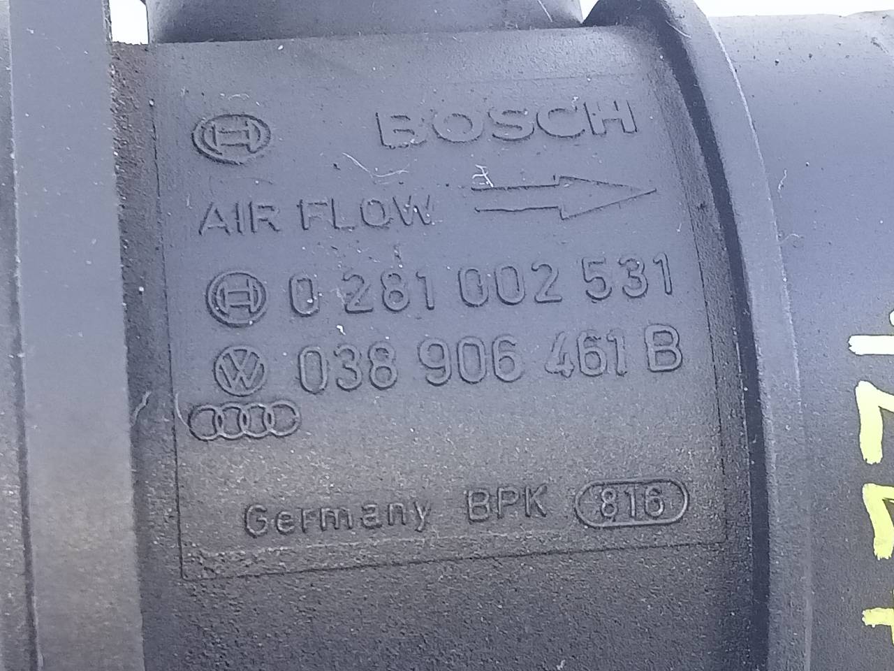 CHEVROLET Датчик масового витоку повітря MAF 038906461B,0281002531,E2-A1-44-1 26517870
