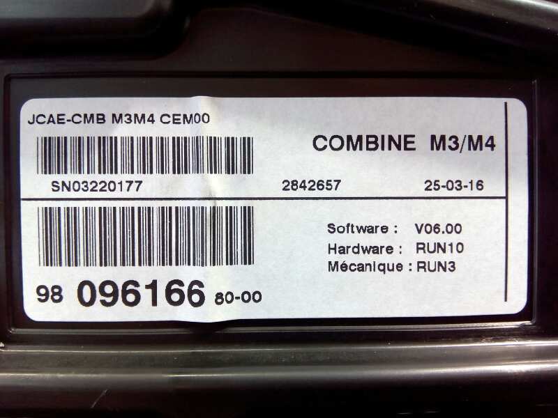 DODGE C-Elysee 2 generation (2012-2017) Спидометр 9809616680, E1-A4-51-1 18368770