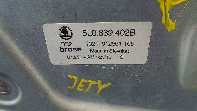 SKODA Yeti 1 generation (2009-2018) Regulator de geam ușă dreapta spate 5L0839402B 18343856