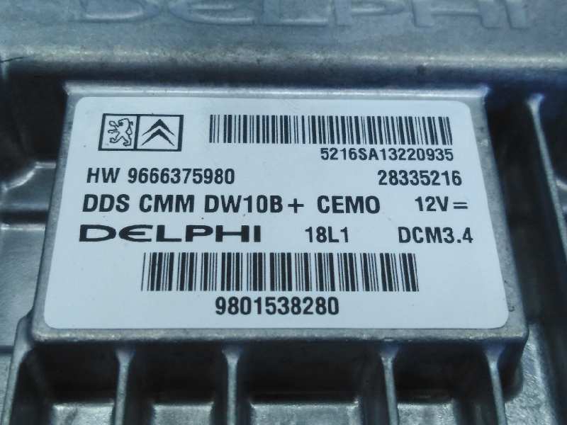 PEUGEOT 508 1 generation (2010-2020) Блок керування двигуном ECU 9666375980,9801538280,E3-B2-35-2 18591580