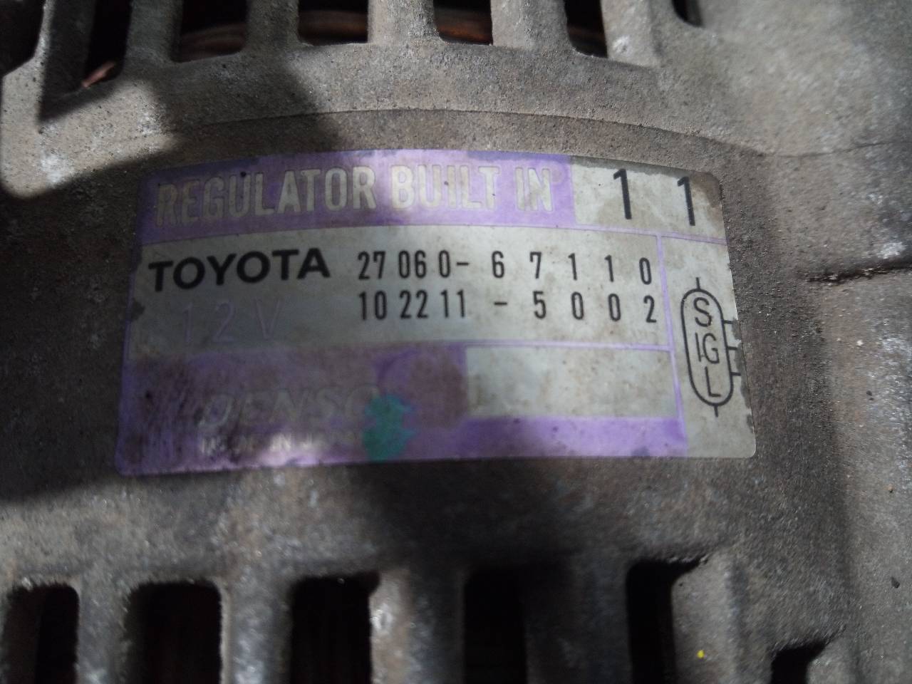 TOYOTA Land Cruiser Prado 90 Series (1996-2002) Alternator 2706067110, 1022115002, P3-B6-5-5 24496085