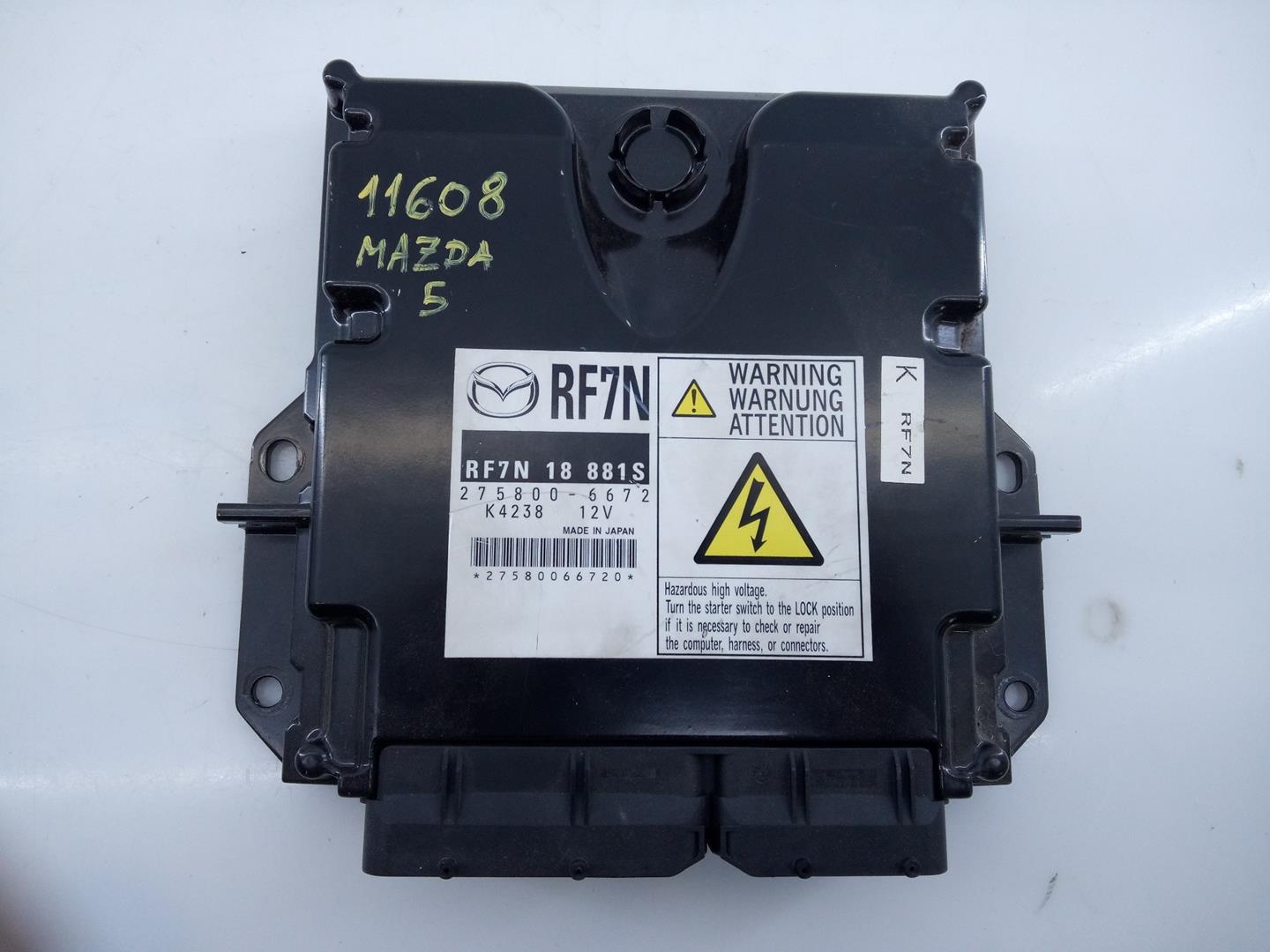 MAZDA 5 1 generation (2005-2010) Motorkontrollenhet ECU 2758006672,K4238,E3-B5-25-1 21116794