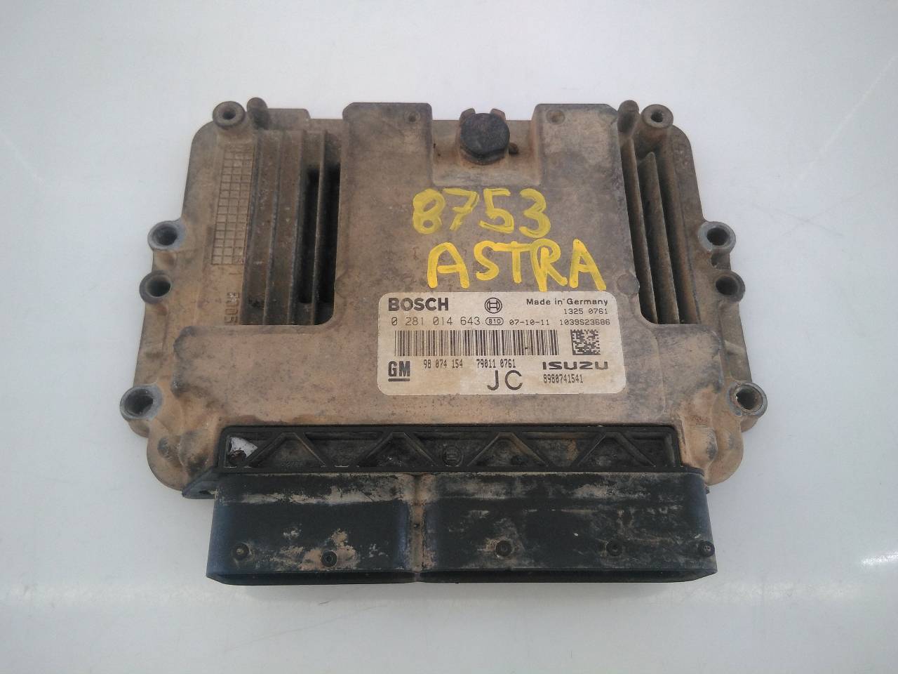 OPEL Astra H (2004-2014) Блок управления двигателем 0281014643,98074154,E3-A5-28-2 18708379