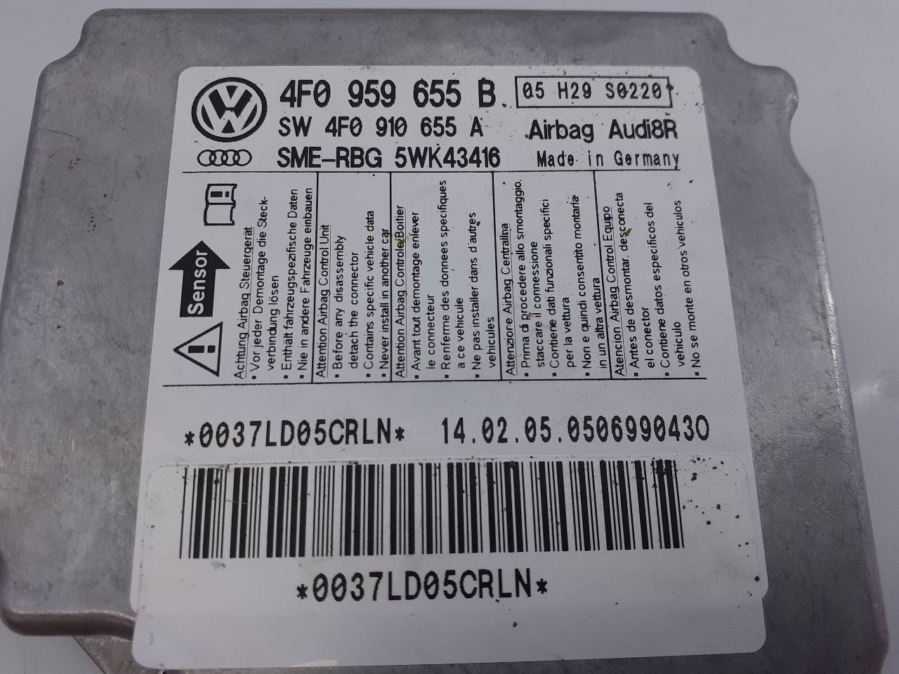 AUDI A6 C6/4F (2004-2011) Блок SRS 4F0959655B, SW4F0910655A, E2-A1-2-4 18723242