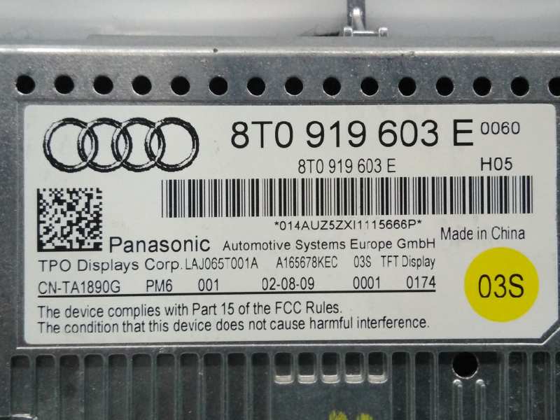 AUDI A4 B8/8K (2011-2016) Citas salona daļas 8T0919603E, E2-A1-17-2 24261647