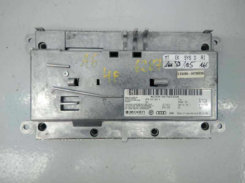 AUDI A6 C6/4F (2004-2011) Player muzical cu navigație 4F0919603A 18486083