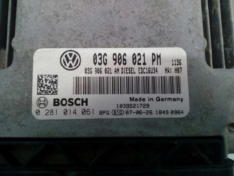 VOLKSWAGEN Jetta 5 generation (2005-2011) Moottorin ohjausyksikkö ECU 03G906021PM,0281014061,E2-A1-8-8 18416217