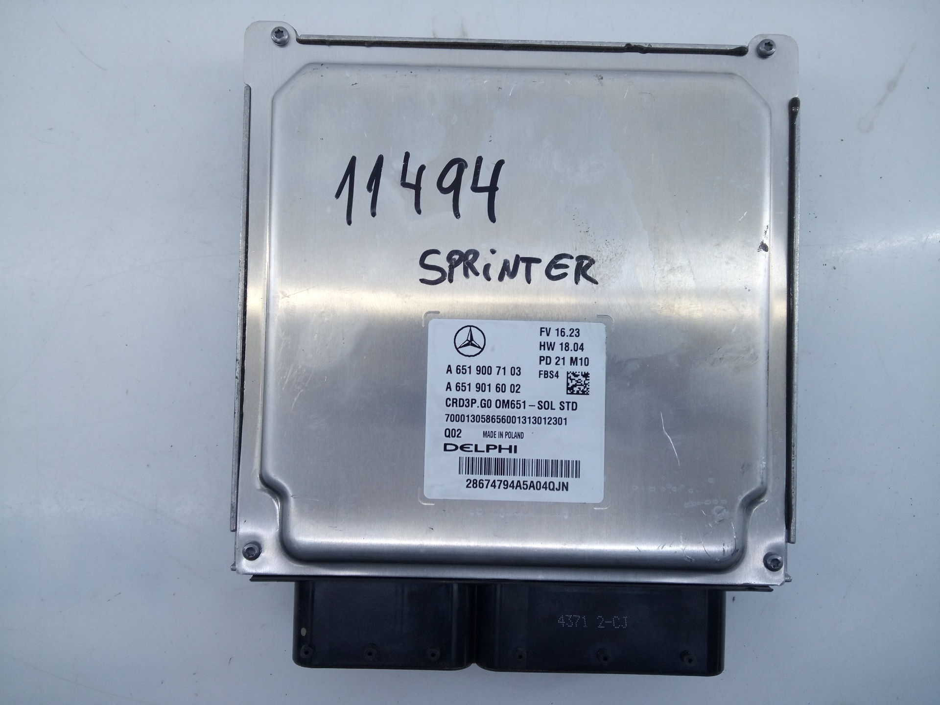 MERCEDES-BENZ Sprinter 2 generation (906) (2006-2018) Блок керування двигуном ECU A6519007103,E3-A1-33-1,E3-A1-33-1 26268602