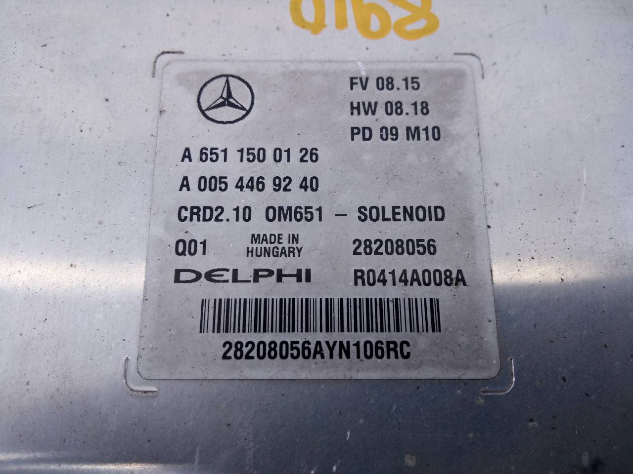 MERCEDES-BENZ C-Class W204/S204/C204 (2004-2015) Engine Control Unit ECU A6511500126, A0054469240, E3-A1-19-1 18716369