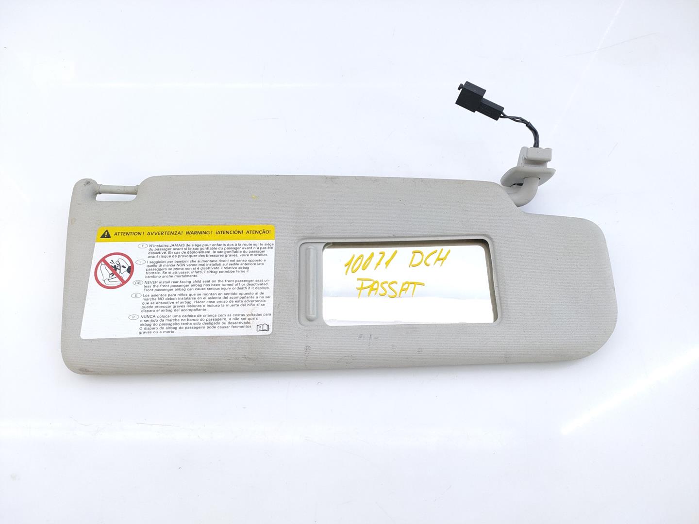 VOLKSWAGEN Passat B7 (2010-2015) Right Side Sun Visor 3C0857552N, E1-B6-51-2 20954935