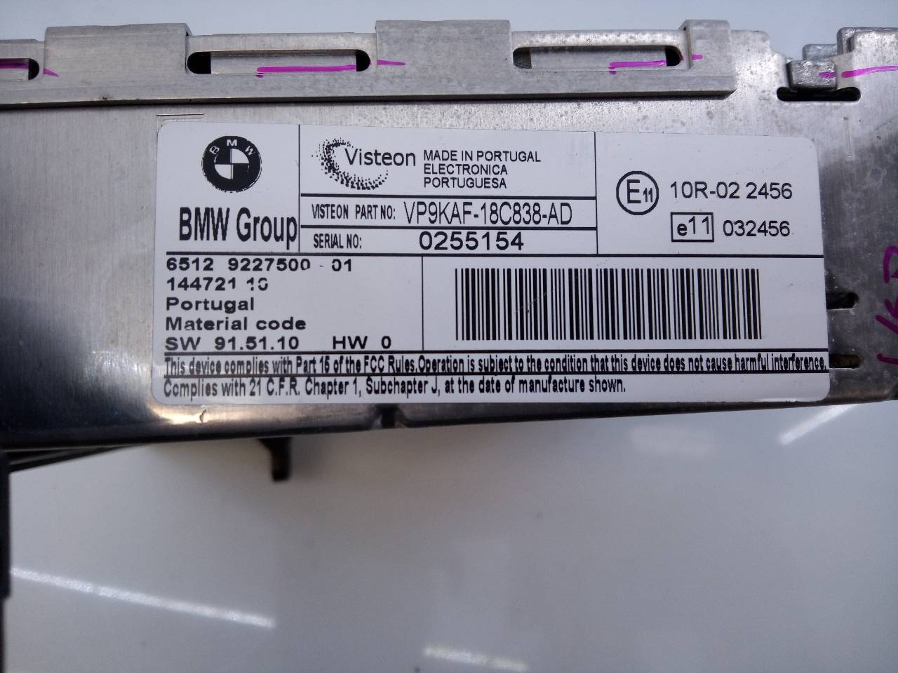 BMW X1 E84 (2009-2015) Music Player Without GPS 9227500011, 6512922750001, E3-A2-44-1 18698756