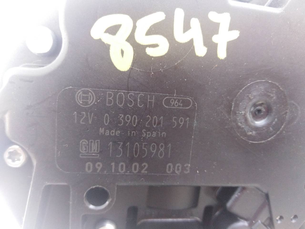 OPEL Astra J (2009-2020) Моторчик заднего стеклоочистителя 0390301591, E1-B4-7-2 18722316