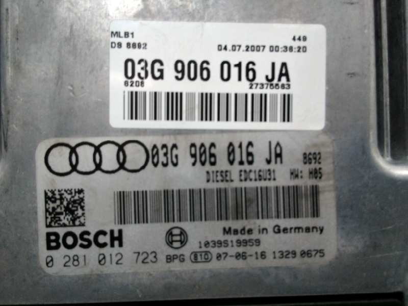 AUDI A4 B6/8E (2000-2005) Блок управления двигателем 03G906016JA, 0281012723, E2-A1-23-3 18531786