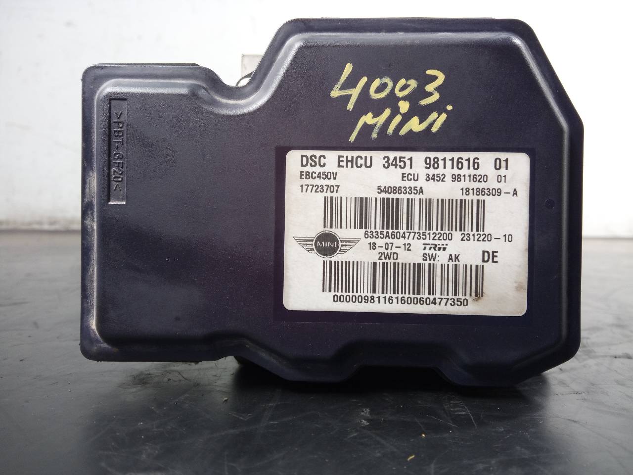 MINI Cooper R56 (2006-2015) ABS blokas 54086335A, 3451981161601, P3-B9-15-3 21827290