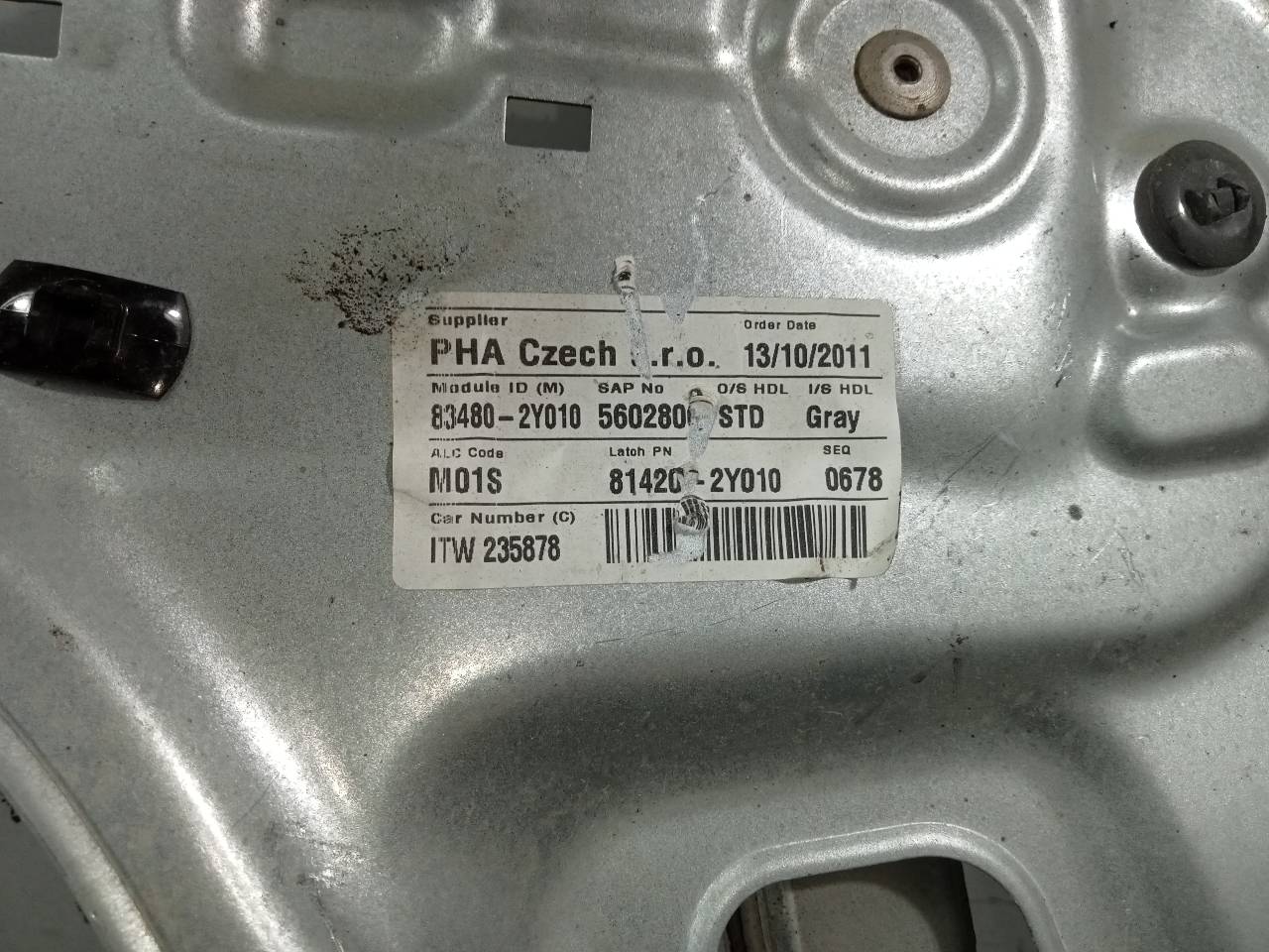HYUNDAI Tucson 3 generation (2015-2021) Регулятор вікна задніх правих дверей 834802Y010,P2-B4-28 21821353