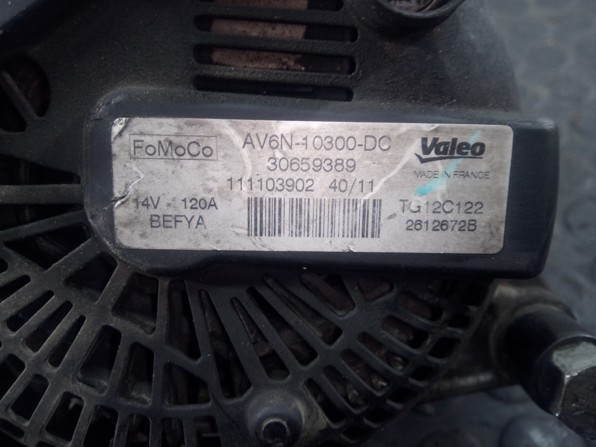 FORD C-Max 2 generation (2010-2019) Ģenerators AV6N10300DC, P3-A5-8-2 20956144