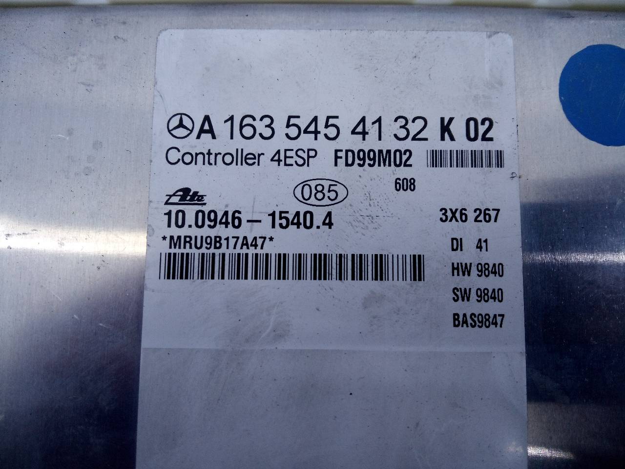 VAUXHALL M-Class W163 (1997-2005) Moottorin ohjausyksikkö ECU A0265456632,0261206300,E3-A1-8-2 23292611