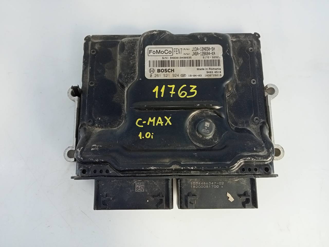 FORD C-Max 2 generation (2010-2019) Engine Control Unit ECU J1DA12A650SH, 0261S21924, E3-B3-23-1 24085490