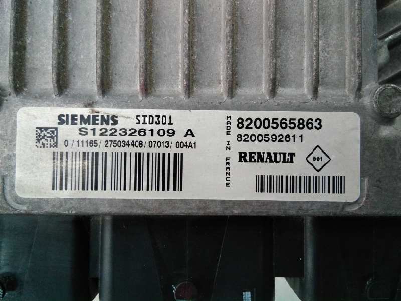 RENAULT Clio 2 generation (1998-2013) Motora vadības bloks 8200565863,S122326109A,E2-A1-27-3 18565379