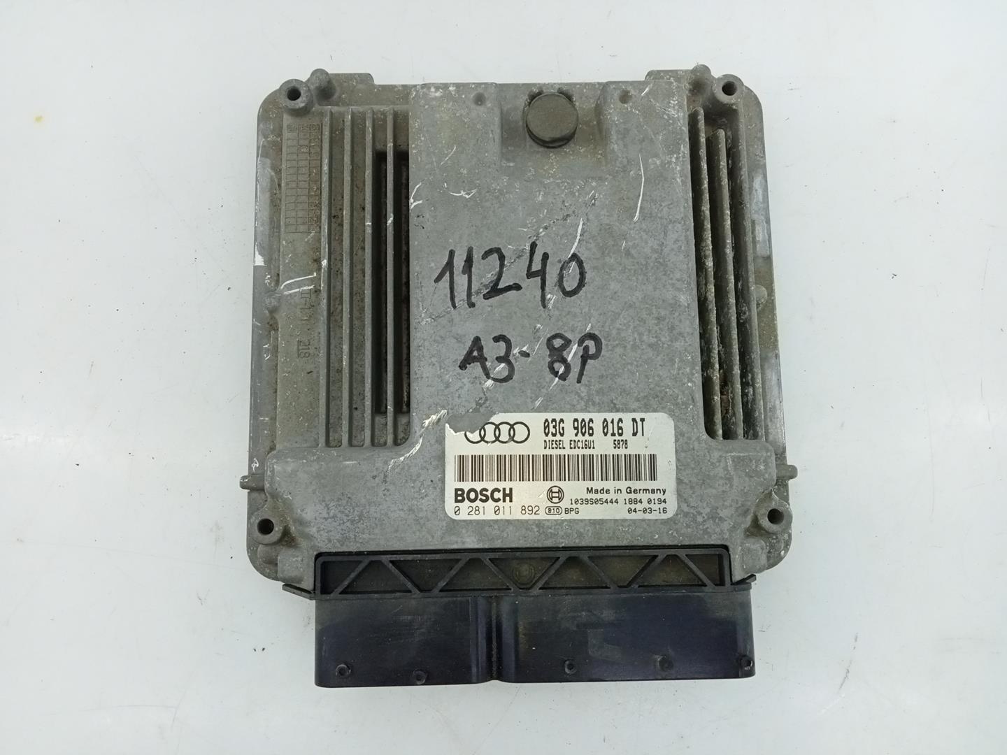 AUDI A3 8P (2003-2013) Engine Control Unit ECU 03G906016DT, 0281011892, E2-A1-45-3 20967657