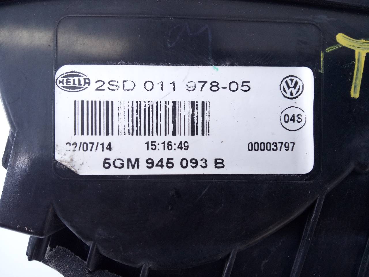 VOLKSWAGEN Golf 7 generation (2012-2024) Фонарь крышки багажника левый 5GM945093B,2SD01197805,E1-B6-38-1 21659410