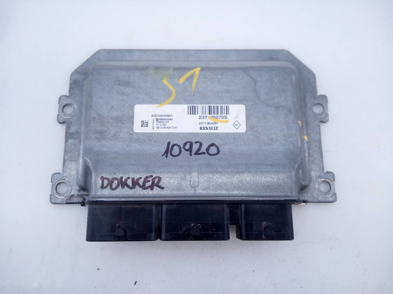 DACIA Dokker 1 generation (2012-2024) Moottorin ohjausyksikkö ECU 237105070S,A3C04053601,E2-A1-45-1 24452963