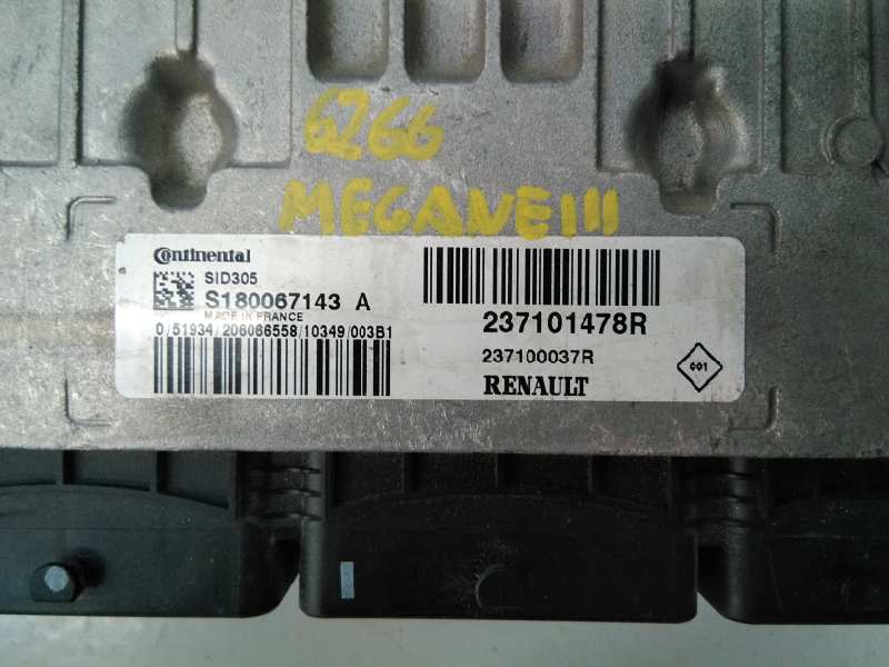 VAUXHALL Megane 3 generation (2008-2020) Engine Control Unit ECU 237101478R, 5180067143A, E2-A1-39-3 18481437