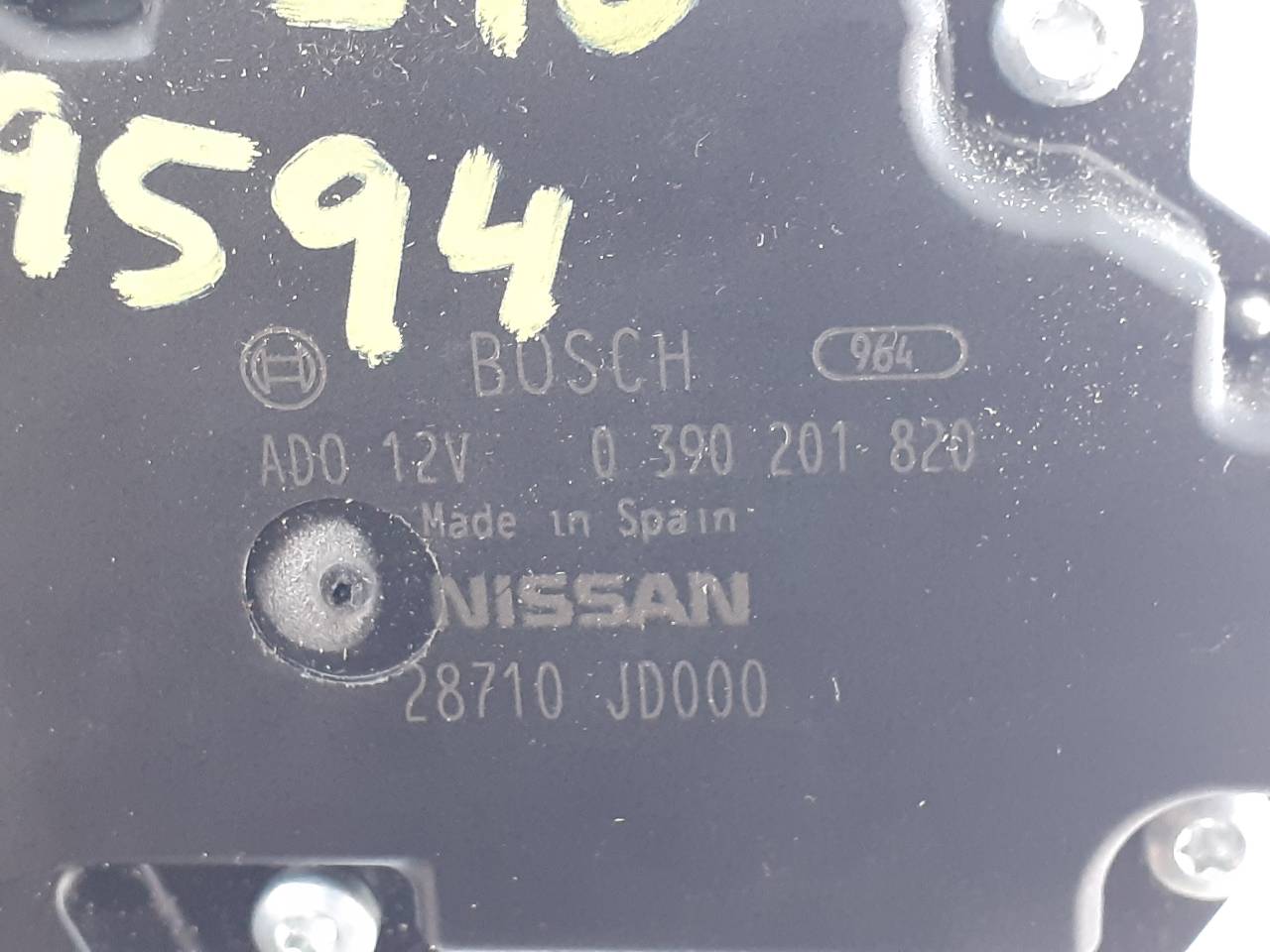 NISSAN Qashqai 1 generation (2007-2014) Galinio dangčio (bagažinės) valytuvo varikliukas 28710JD000, 0390201820, E2-A4-5-2 18763449