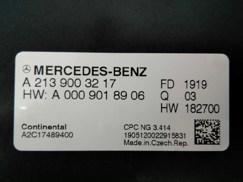 MERCEDES-BENZ C-Class W205/S205/C205 (2014-2023) Другие блоки управления A2139003217, E3-A1-8-7 25826820