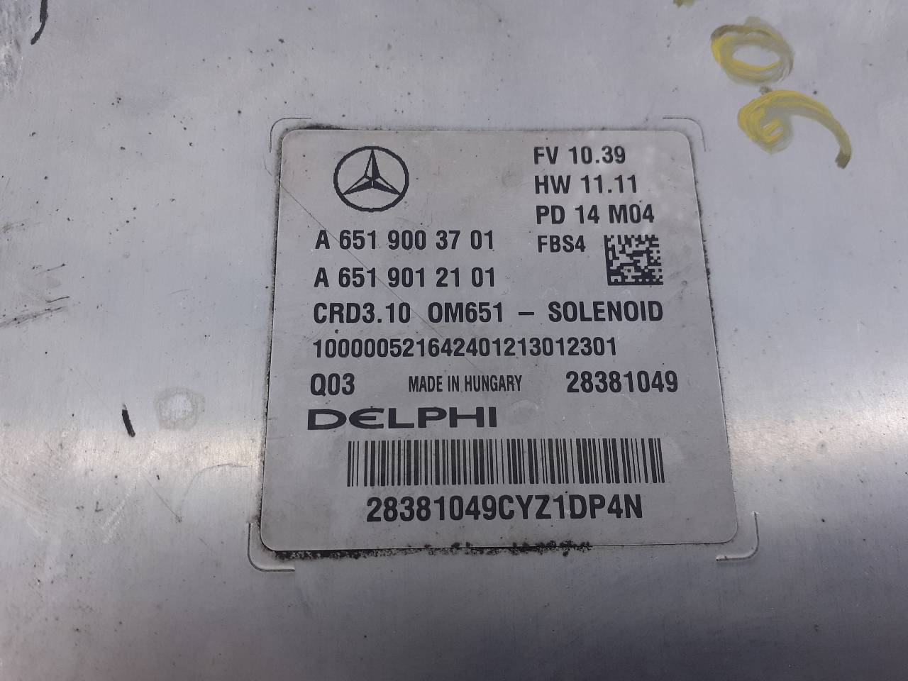 MERCEDES-BENZ E-Class W212/S212/C207/A207 (2009-2016) Engine Control Unit ECU A6519003701, A6519012101, E3-A1-4-4 18730156