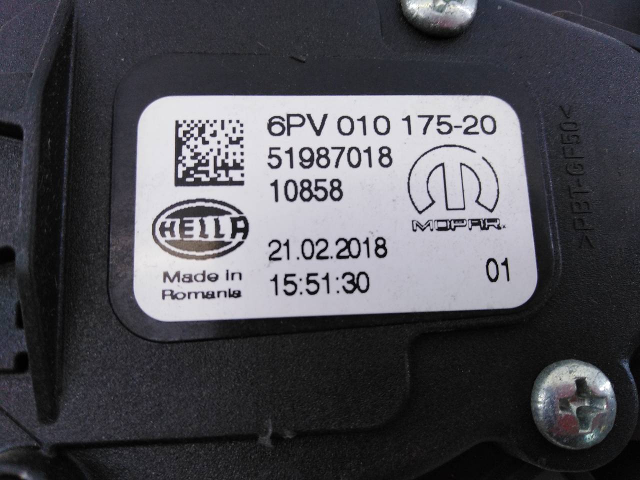 FIAT Tipo 2 generation (2015-2024) Throttle Pedal 51987018, 6PV01017520, E3-A4-28-4 18701241