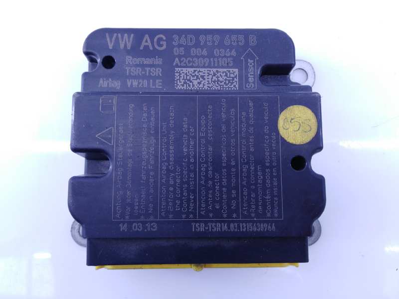 SEAT Toledo 4 generation (2012-2020) SRS Control Unit 34D959655B,A2C30911105,E2-A1-2-2 18668920