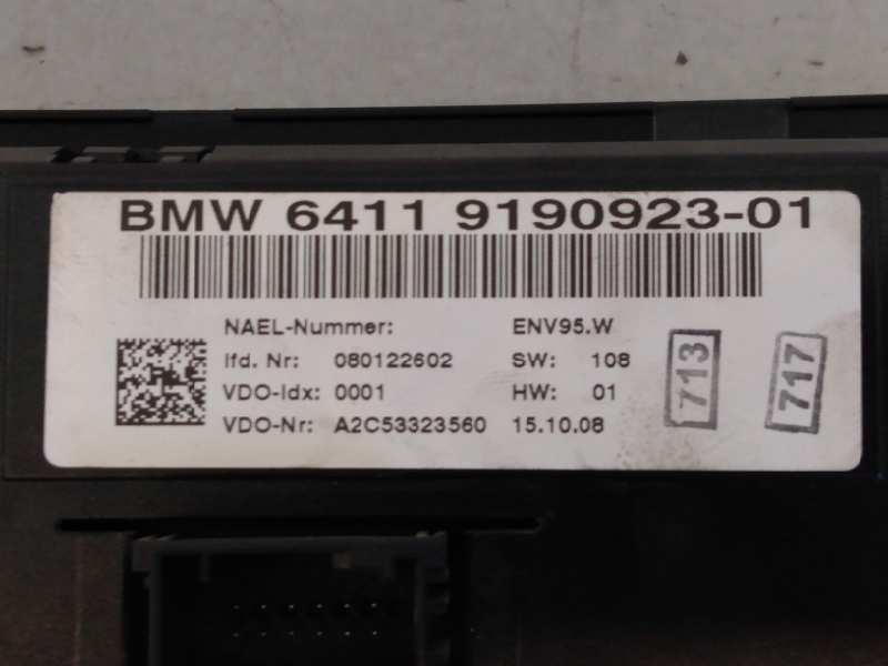 BMW 3 Series E90/E91/E92/E93 (2004-2013) Klimakontrolenhed 6411919092301,080122602,E2-A1-30-3 18473152