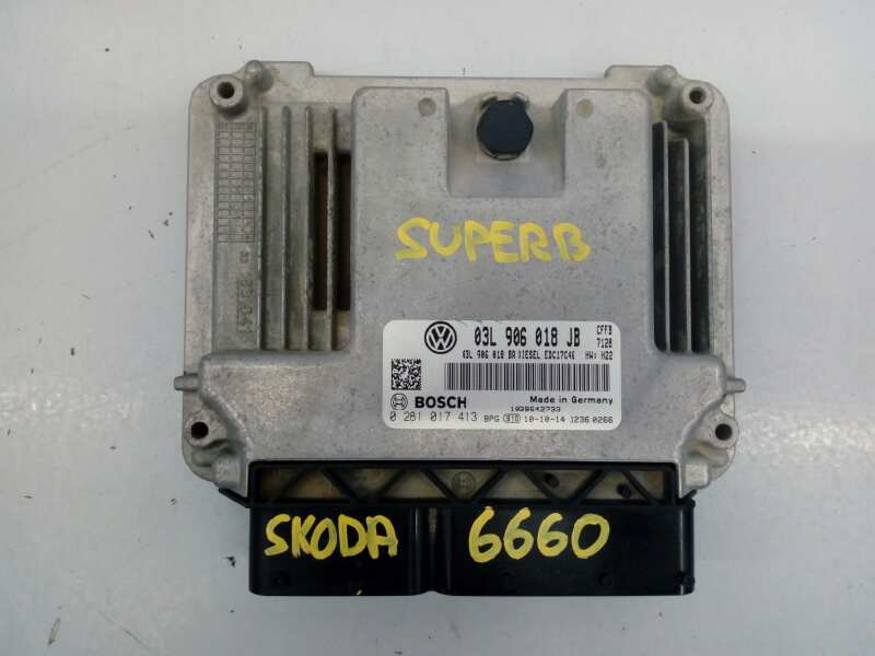 SKODA Superb 2 generation (2008-2015) Engine Control Unit ECU 03L906018JB, 0281017413, E2-A1-23-7 24484534