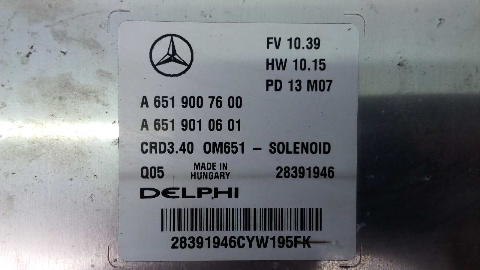 MERCEDES-BENZ A-Class W176 (2012-2018) Engine Control Unit ECU A6519007600,E3-A1-13-8 18530398